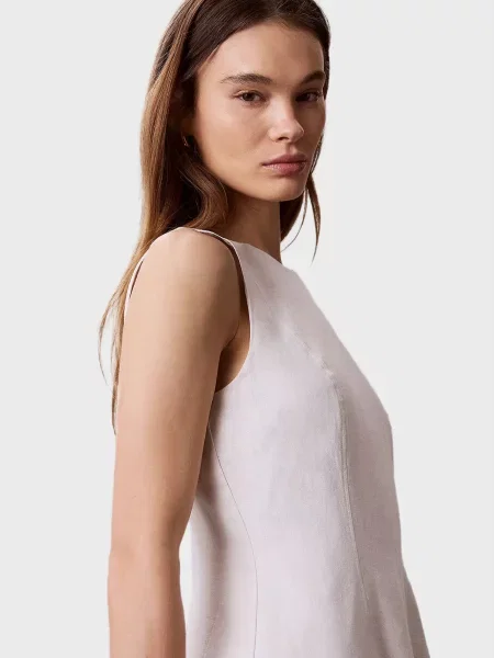 Лляна джинсова сукня Calvin Klein Jeans біла