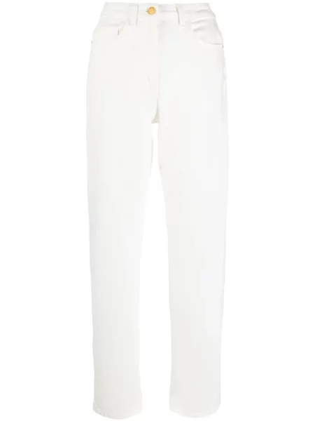 Pantaloni cu picior drept Elisabetta Franchi alb
