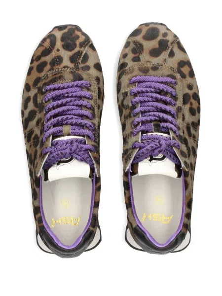 Sneakerși Ash cu șireturi cu imagine cu model leopard maro