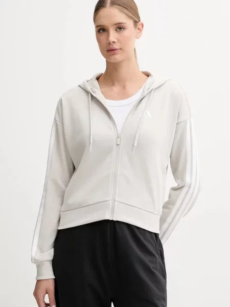 Adidas bluza Essentials z kapturem gładka beżowy