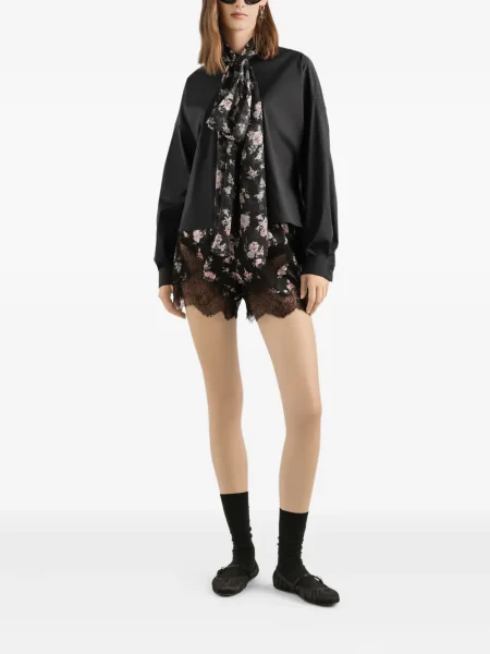 Fular Dolce & Gabbana cu model floral negru