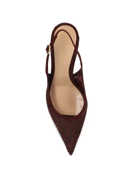 Pantofi cu toc Gianvito Rossi din dantelă slingback roșu