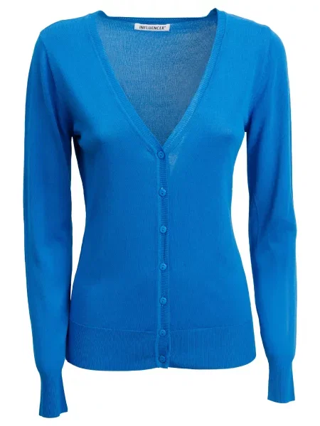 Influencer Geacă tricotată azur