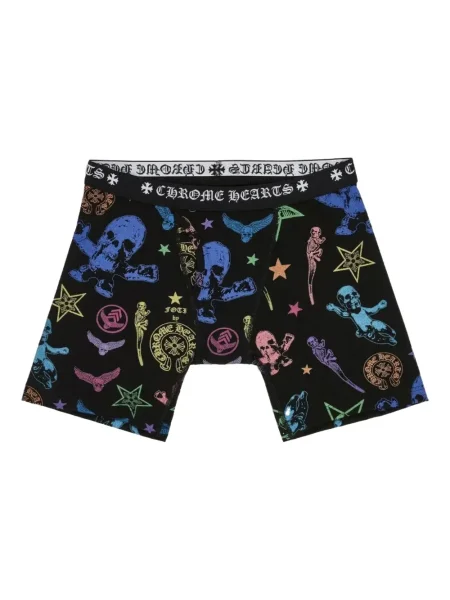 Boxerky Chrome Hearts se srdcovým vzorem černé