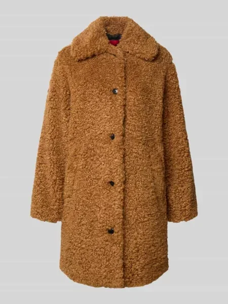 Płaszcz z futerka o kroju regular fit z wykładanym kołnierzem model Hugo