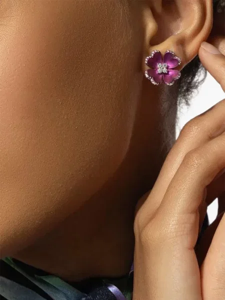 Cercei Saboo Fine Jewels cu model floral argintiu