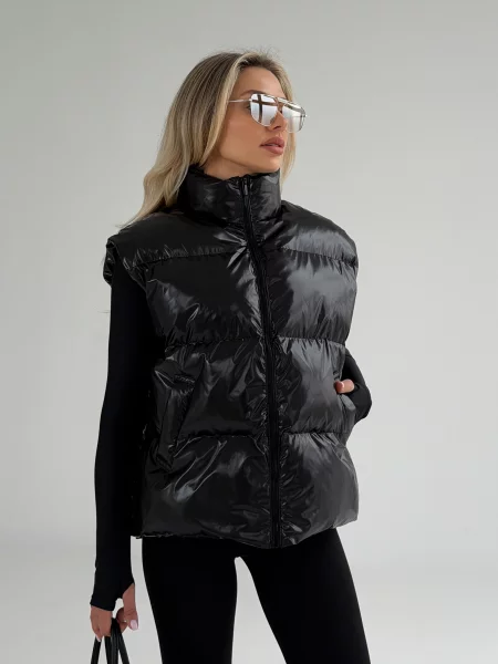 Утеплений жилет Jadone Fashion Ayvi_black чорний