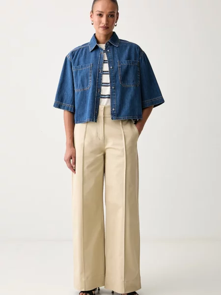 BOSS Orange штани wide leg з C_Tawide помаранчеві