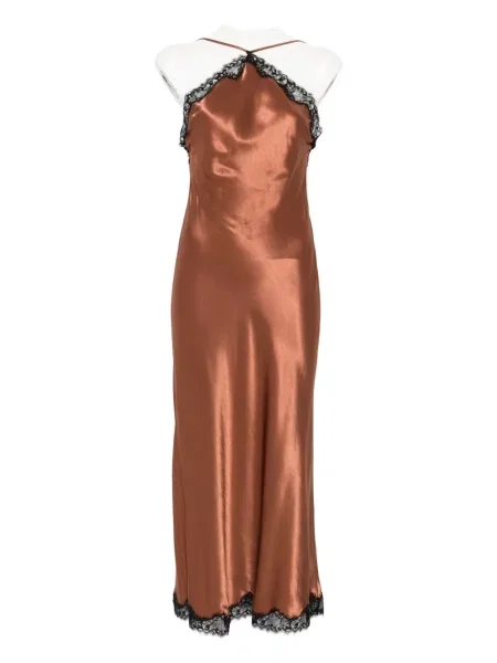 Костюм рокля Rixo с дантела кафяво