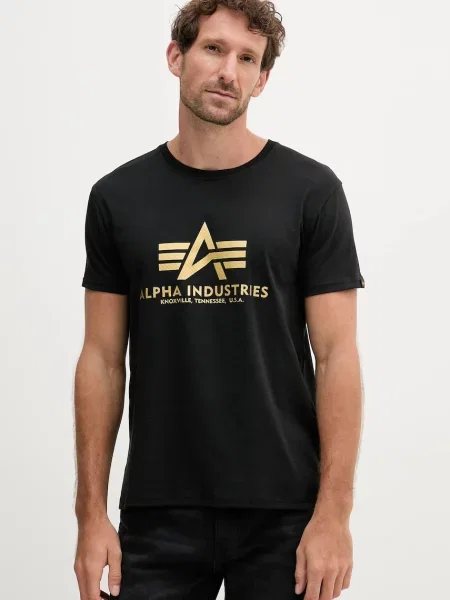 Тениска Alpha Industries с принт черно