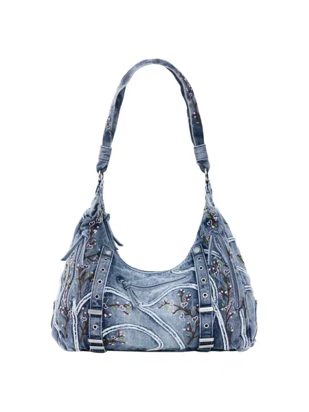 Desigual Torba za na rame traper / smeđa / svijetlozelena / rosé plavi