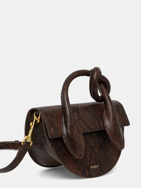 Шкіряна сумочка Yuzefi PRETZEL коричневий
