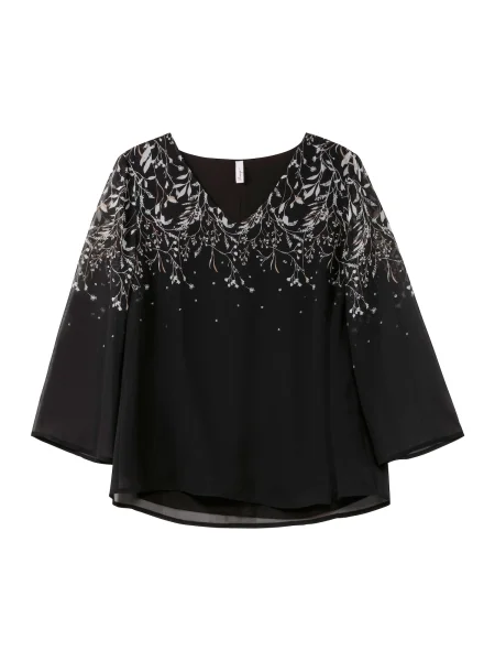 SHEEGO Bluză negru alb