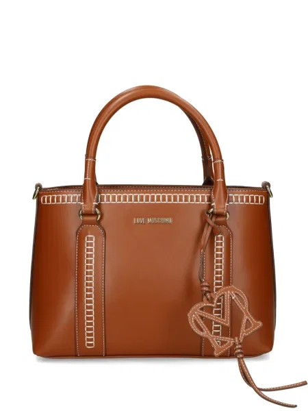 Pandantiv Love Moschino cu motiv cu inimi maro