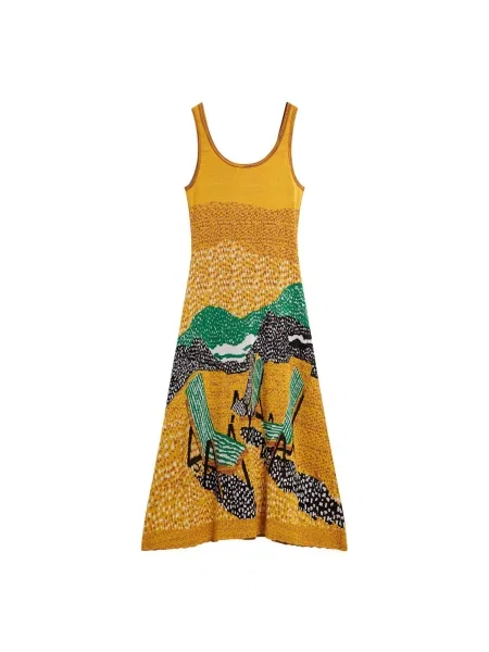 Desigual Rochie muștar / verde galben