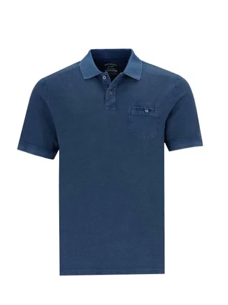 HAJO Póló Garment Dye tengerészkék