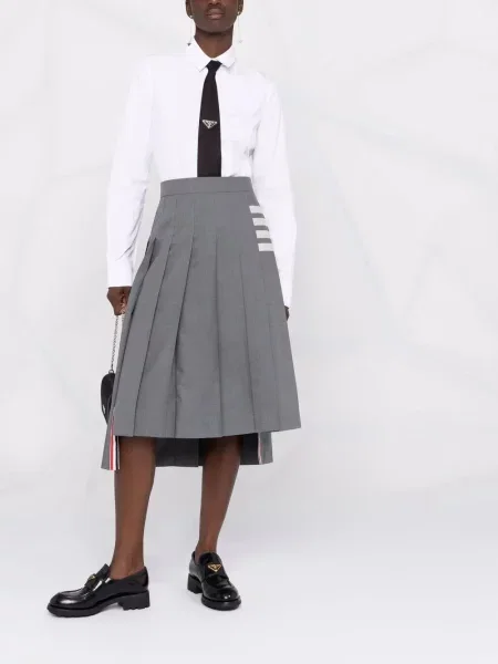 Plisuotas plisuotas sijonas Thom Browne pilka