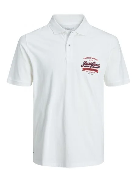 JACK & JONES Majica Logo mornarska / jelka / rdeča / bela
