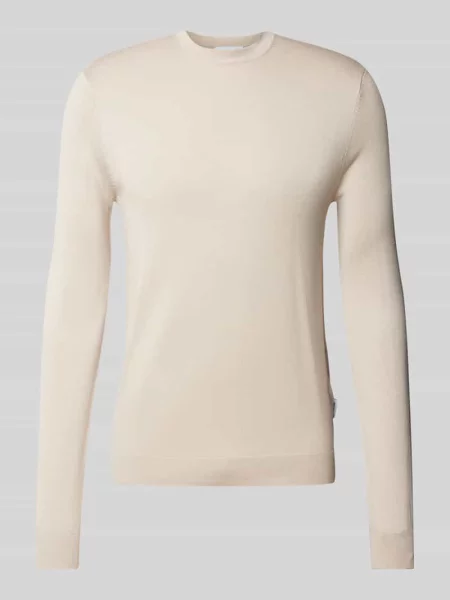 Sweter z dzianiny o kroju regular fit z mieszanki model ‘WYLER’ Only & Sons beżowy