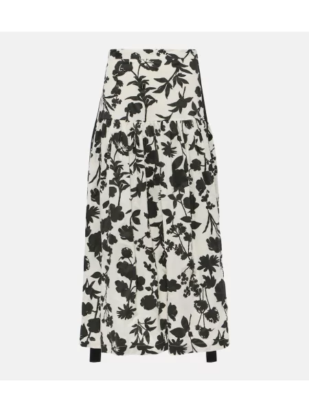 Fusta maxi Max Mara cu model floral alb