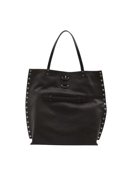 Torebka skórzana Zanellato skórzana z ćwiekami brązowa