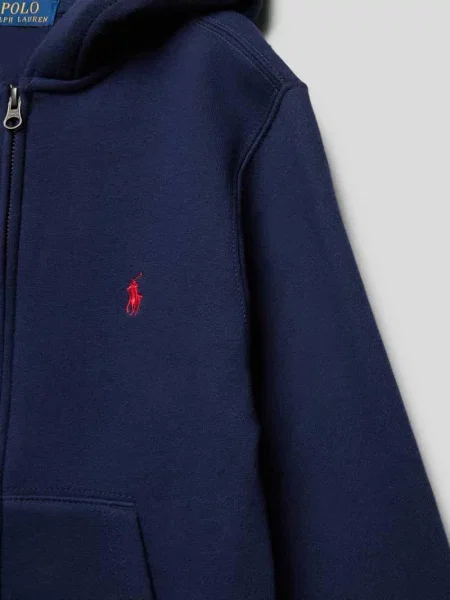Koszulka polo Ralph Lauren z dżerseju z autografem niebieska