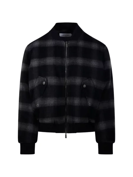 Geacă bomber Off-white în carouri alb