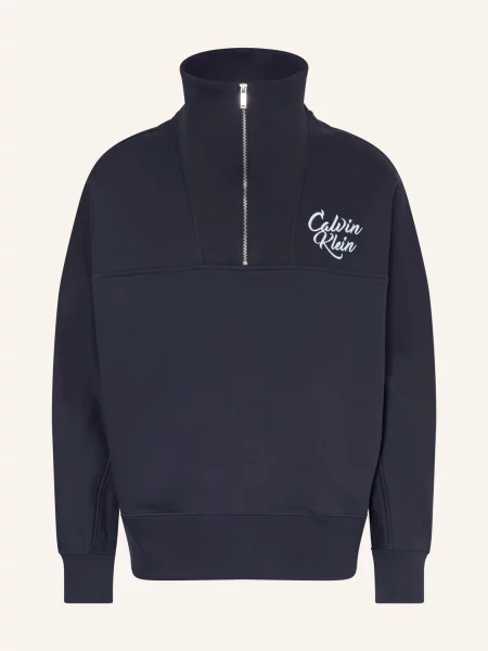 Bluza Calvin Klein Premium Fleece Logo Half Zip Granatowy S niebieska