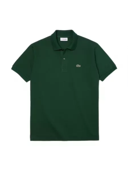 Lniana koszulka polo Lacoste z logo w miejskim stylu zielona