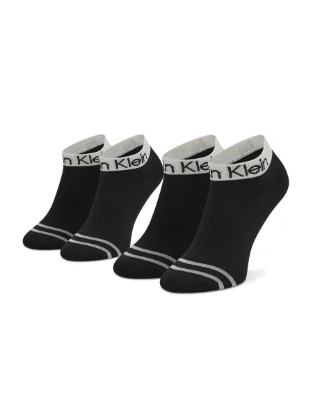 Σετ 2 ζευγάρια κοντές κάλτσες γυναικείες Calvin Klein Μαύρο λευκό