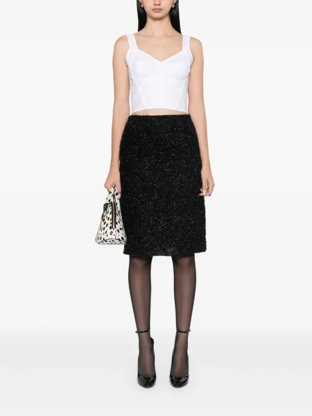 Top Dolce & Gabbana cu model floral din dantelă alb