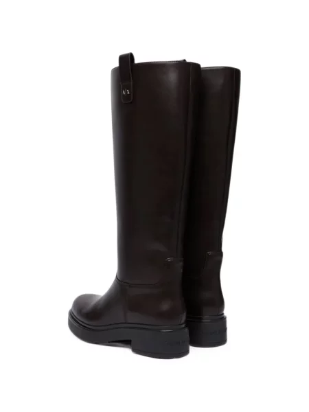 Cizme Armani Exchange chunky cu autograf maro