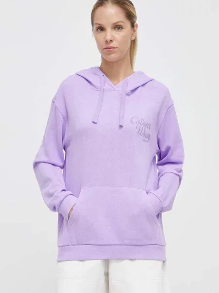 Суичър с качулка Colourwear с качулка виолетово