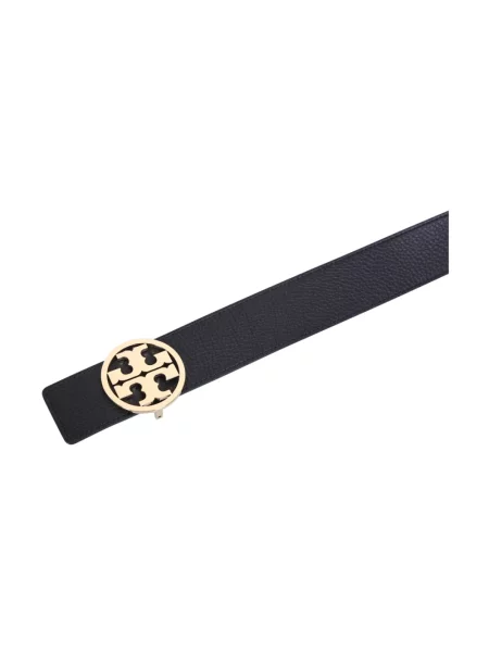 Pasek Tory Burch skórzany z paskiem dwustronny czarny