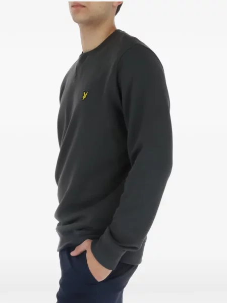 Pulover Lyle & Scott cu decolteu rotund cu autograf gri