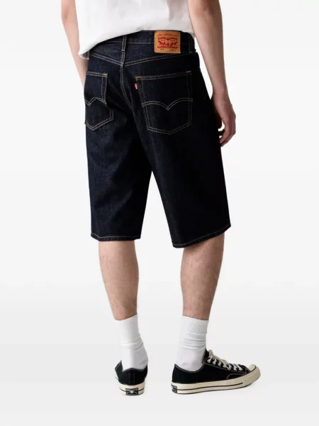 Decupat pantaloni scurți din denim Levi's® zdrențuiți cu talie înaltă albastru