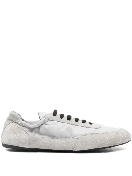 Sneakerși Prada cu șireturi din dantelă gri