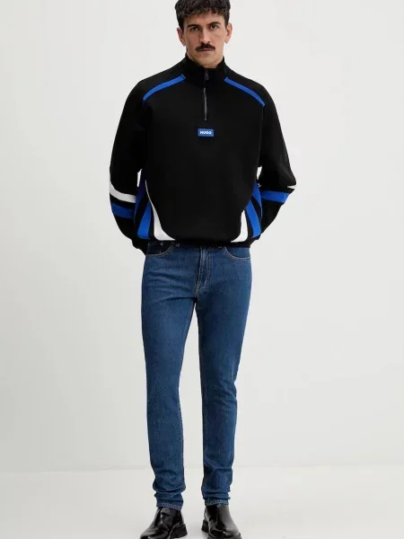HUGO Jeans hlače Zane Mornarsko Skinny Fit modra