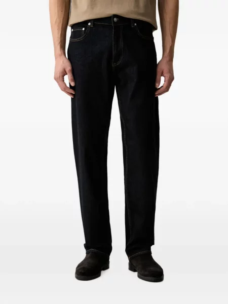 Blugi Guess cu buzunare aplicate cu autograf albastru