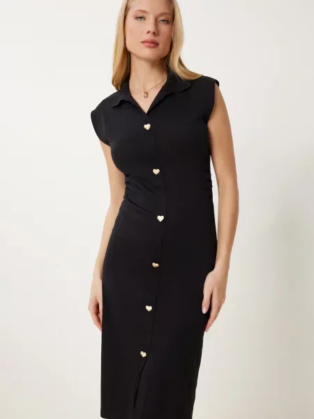 Happiness İstanbul Rochie tricotat negru