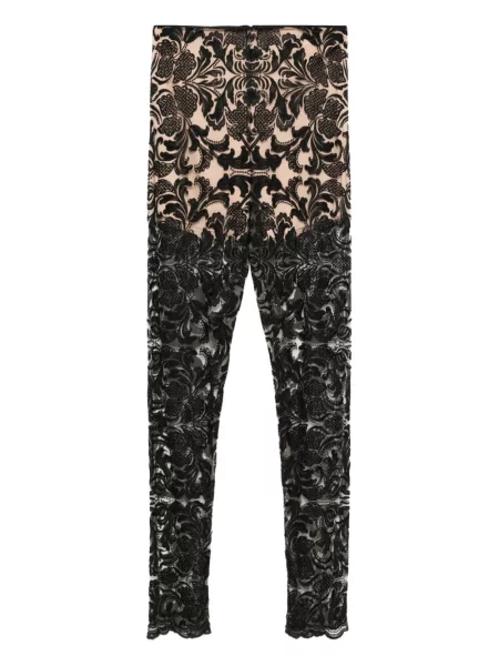 Spodnie Gemy Maalouf w kwiatki koronkowe czarne