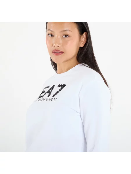 Суитшърт Emporio Armani Train Logo Series W T-Top Cn C White Alyssum L бяло