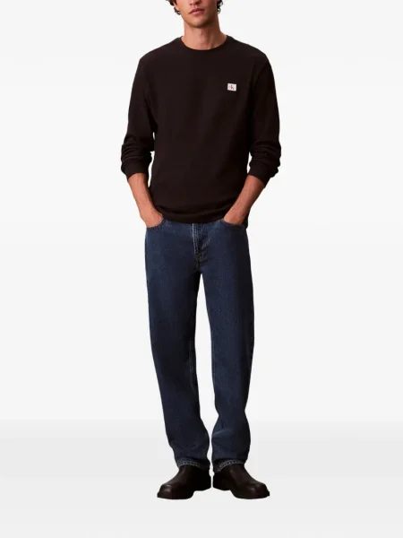 Tricou Calvin Klein Jeans cu autograf maro