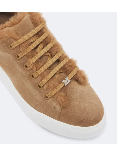Top Max Mara din piele de căprioară bej