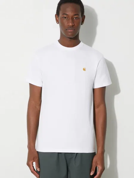 Carhartt WIP S/S Chase T-Shirt White/ Gold λευκό