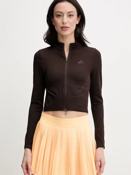 Adidas Kurtka Treningowa We Knit braun brązowa