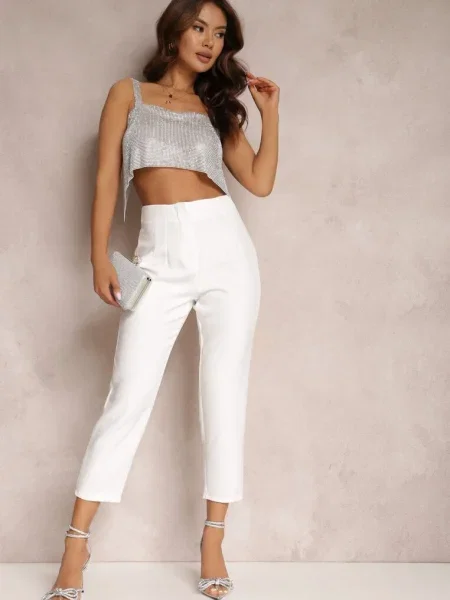 Pantaloni Albi Iolona alb