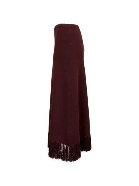 Fusta maxi Clea cu franjuri maro