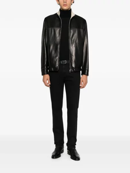 Geanta de piele Canali negru