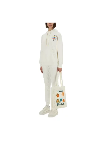 Bluza z kapturem Casablanca z kapturem z nadrukiem beżowa